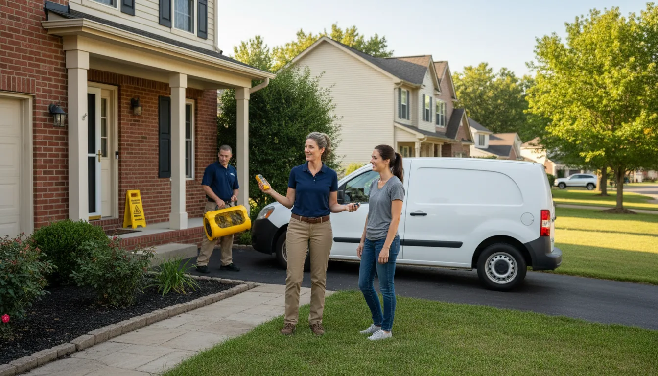 Residential water damage restoration in Dallas City, IL